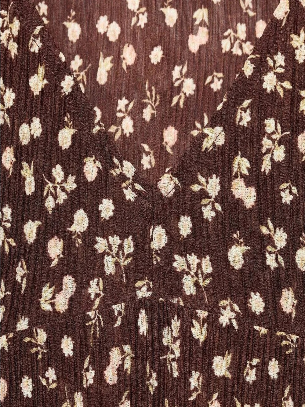 NWT MANGO Print Long Sleeve Maxi Dress - Brown 4 - Picture 5 of 8